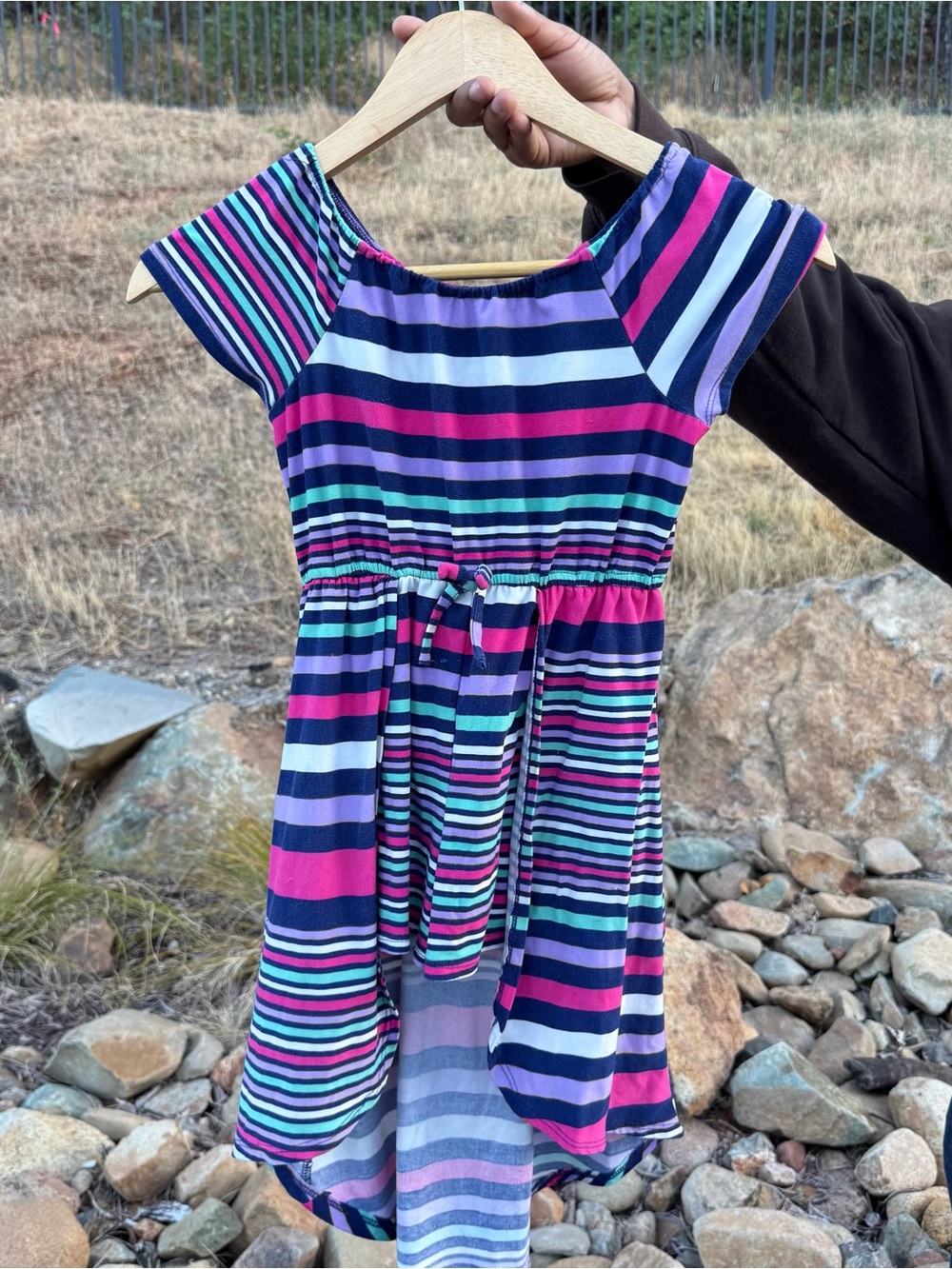Girls Striped High Low Dress Size 6